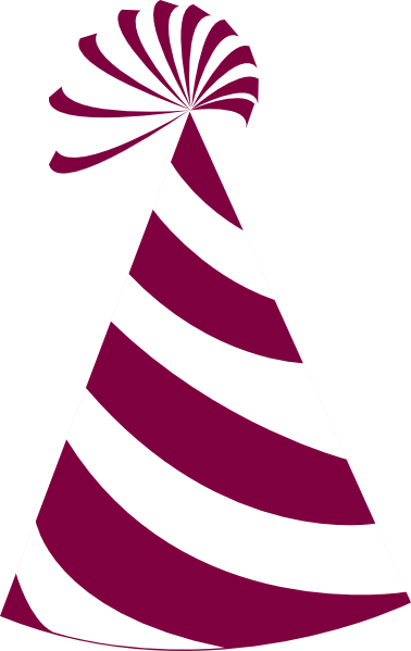 378x599 Burgundy And White Party Hat Clip Art