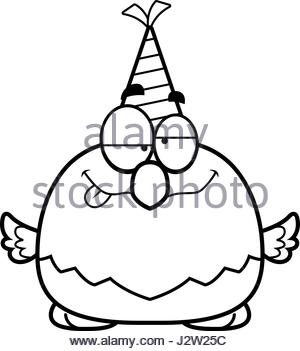 300x351 A Cartoon Illustration Of A Bald Eagle With A Party Hat Looking