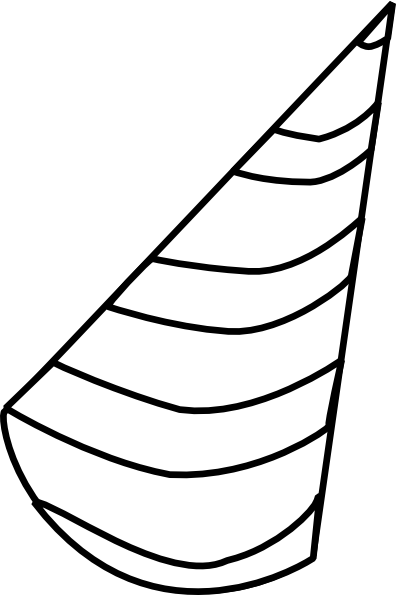 396x595 New Year Party Hat Black And White Clipart