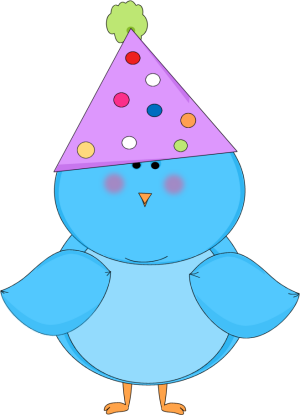 300x415 Blue Bird Wearing A Party Hat Clip Art