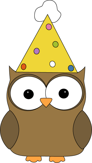 325x573 Owl Wearing Party Hat Clip Art