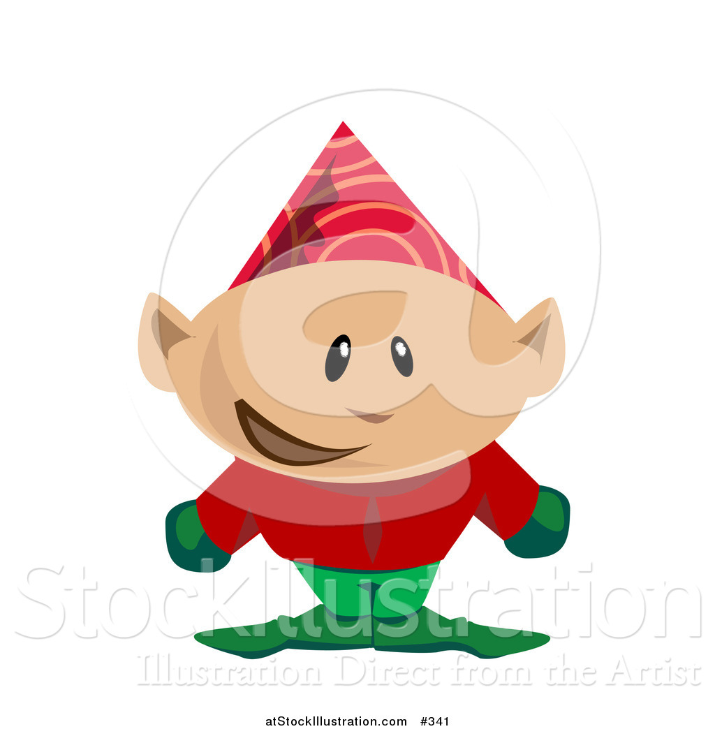 1024x1044 Vector Illustration Of A Christmas Elf In A Party Hat By