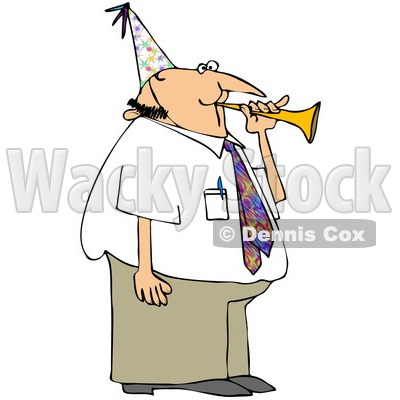 400x400 Free (Rf) Clipart Illustration Of A Caucasian Businessman Blowing