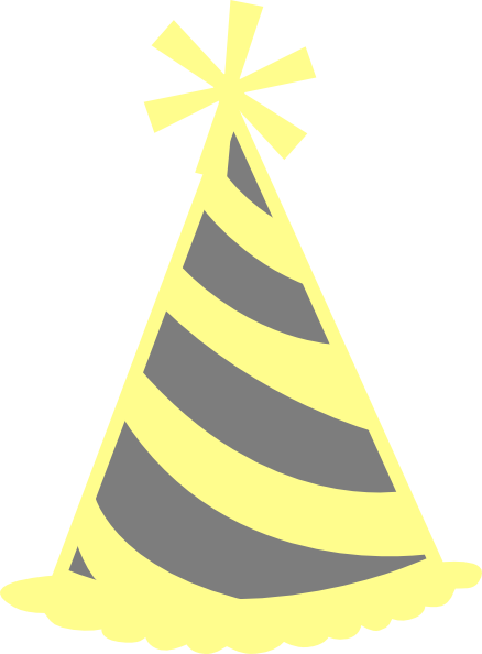 438x594 Yellow Gray Party Hat Clip Art