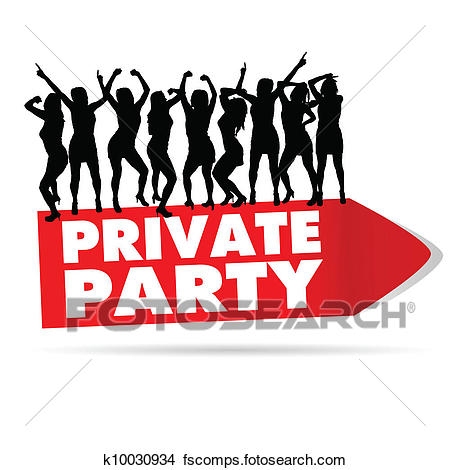 450x470 Clipart Of Sign For Private Party With Girl Silhouette K10030934
