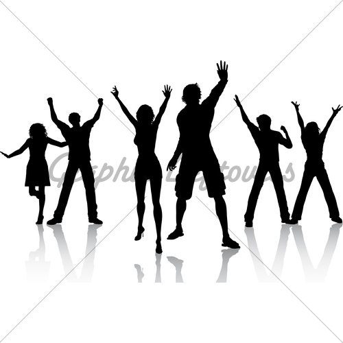 500x500 Silhouettes Of People Dancing Clipart Panda