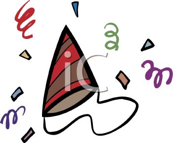 350x290 Party Hat And Streamers