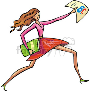 300x300 Royalty Free Republican Female Passing Out Papers 385647 Vector