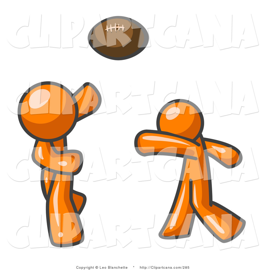 1024x1044 Vector Clip Art Of Orange Men Playing Football And Passing