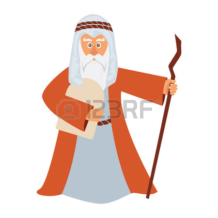 450x450 Vector Illustration Of Moses Standing For Passover. Vector