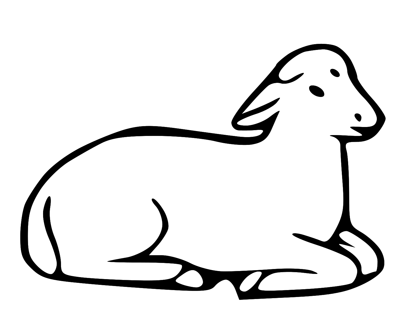 1404x1081 Passover Lamb Black And White Clipart Panda