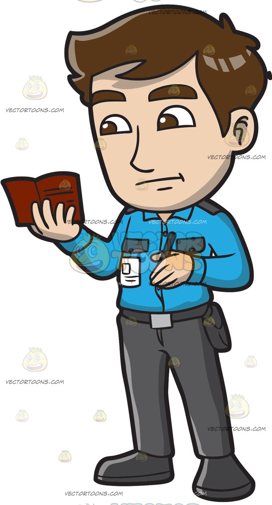 551x1024 A Male Airport Security Guard Looking At Something In A Passport