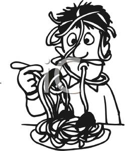 249x300 And White Man Eating Spaghetti