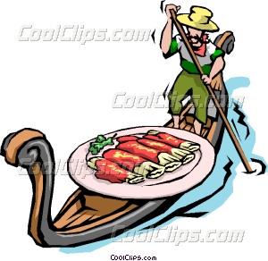 300x292 Man In Gondola With Pasta Vector Clip Art