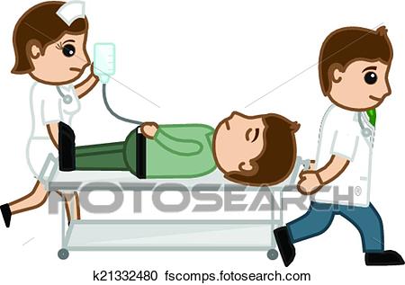 450x317 Clipart Of Doctor And Nurse Carrying Patient K21332480