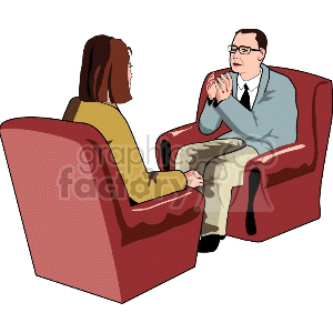 300x300 Royalty Free Counselor Talking With A Patient 154748 Vector Clip