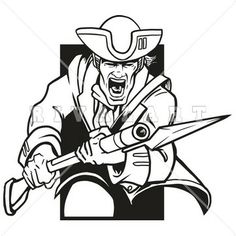 236x236 Mascot Clipart Image Of A Patriots Lacrosse Player With Muscles