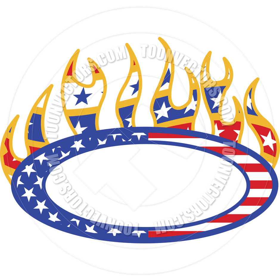 940x940 Cartoon Patriotic Flames Border Vector Illustration By Clip Art