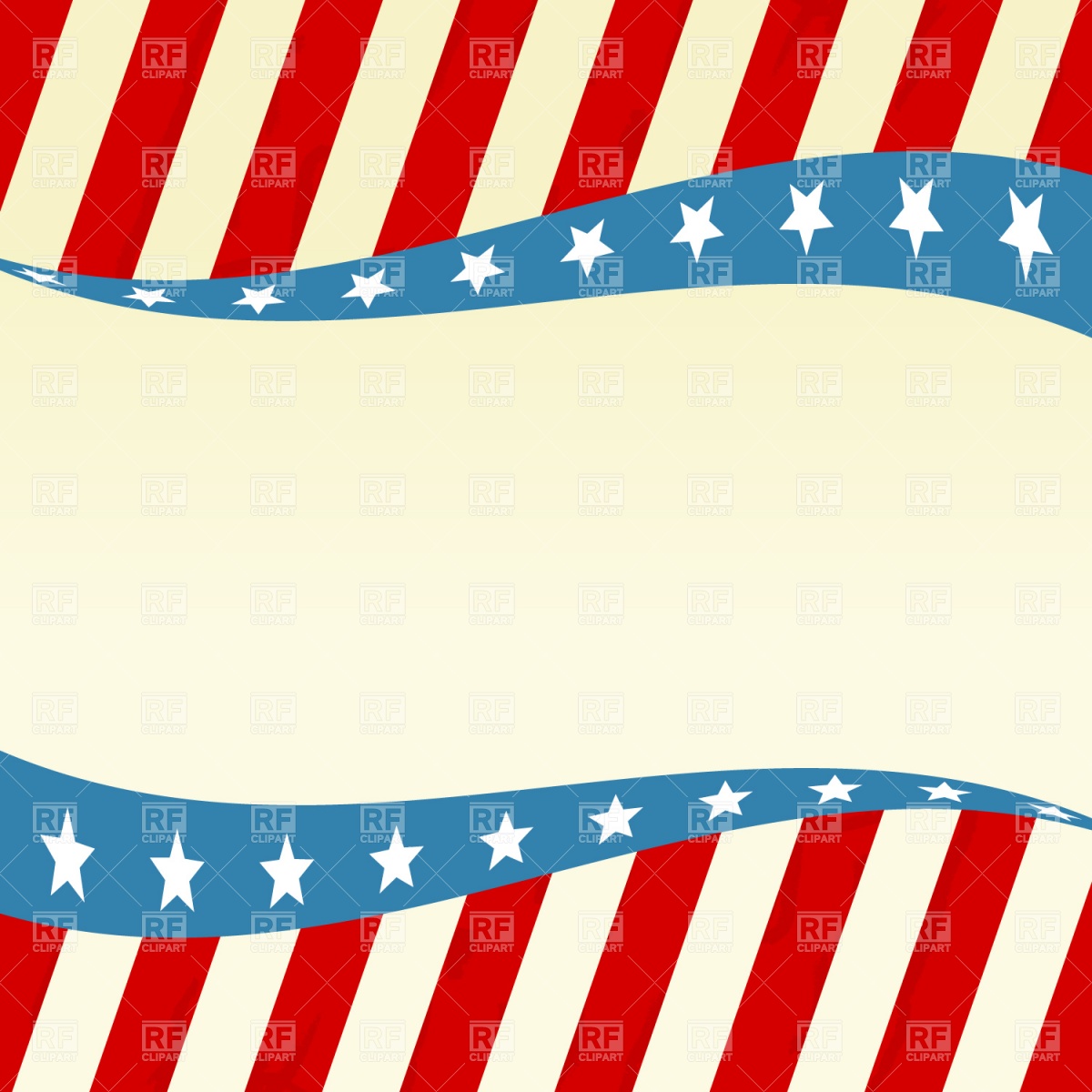 1200x1200 Patriotic Wave With Stars And Red White Blue Royalty Free Vector