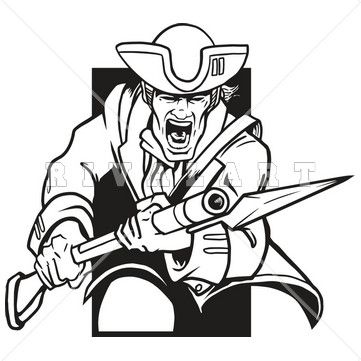 361x361 Mascot Clipart Image Of Patriots Mascot Black White Graphic