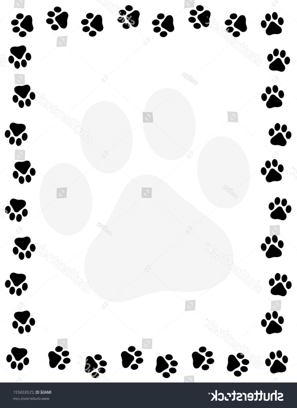 1167x1600 Hd Stock Vector Dog Paw Print Border Frame On White Background