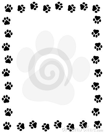 350x450 Paw Print Border Clipart