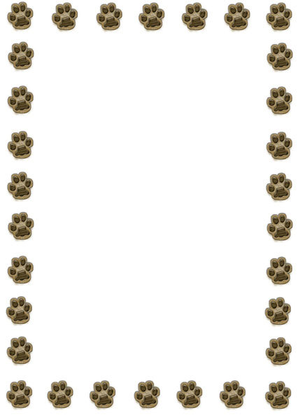 426x600 Paw Print Border Clipart