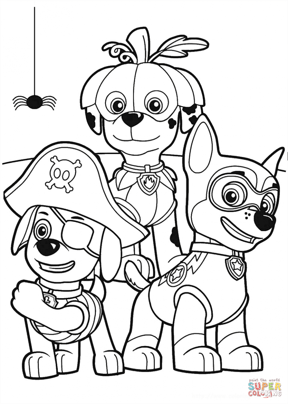 970x1358 Coloring Paw Patrol Halloween Party Coloring Pagee Printable