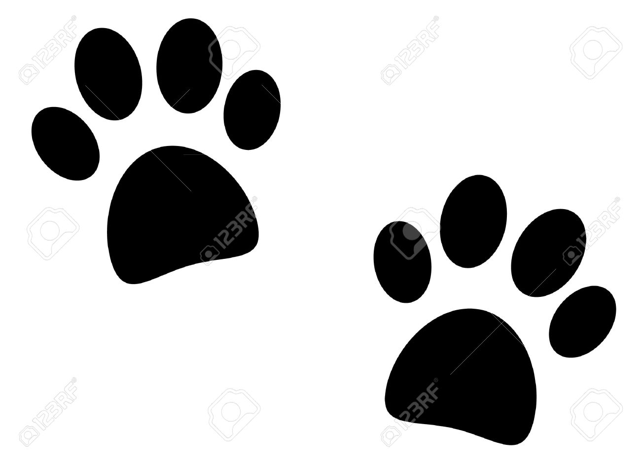 1300x949 Black Paw Print On White Background