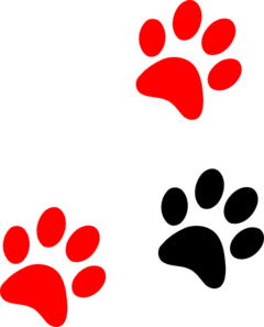 240x297 Blackred Paw Print Clip Art