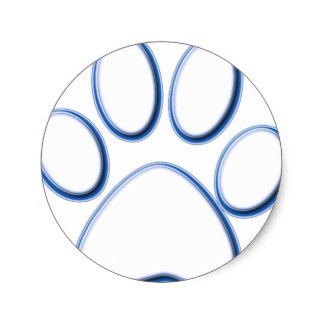 324x324 Blue Paw Print Stickers Zazzle