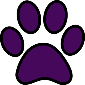 297x299 Purple Pawprint Black Outline Clip Art