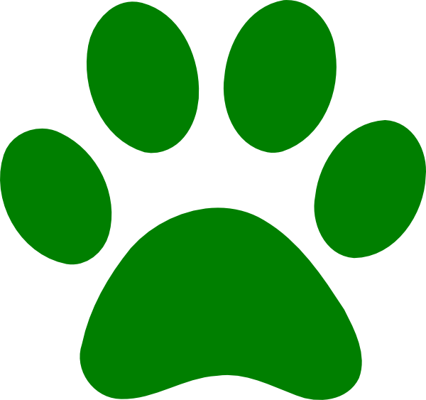 600x563 Green Paw Print Clip Art