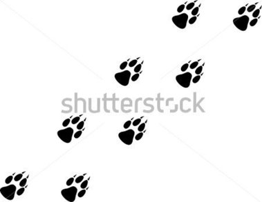 379x293 Wolf Track Clipart
