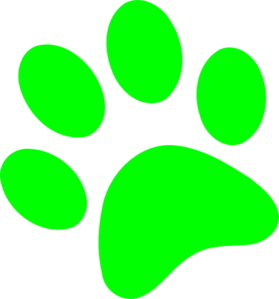 279x299 Green Paw Print Clip Art