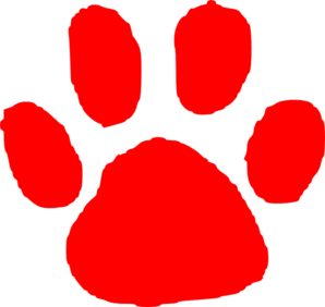 298x282 Red Paw Print Clip Art