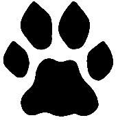 172x175 Wolf Paw Print Clip Art