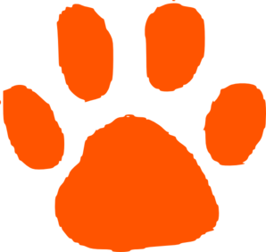 298x282 Dark Orange Paw Print Clip Art