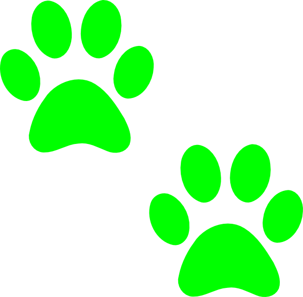 600x588 Green Paw Prints Clip Art