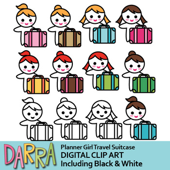 350x350 Girl With Suitcase Clip Art By Darrakadisha Teachers Pay Teachers