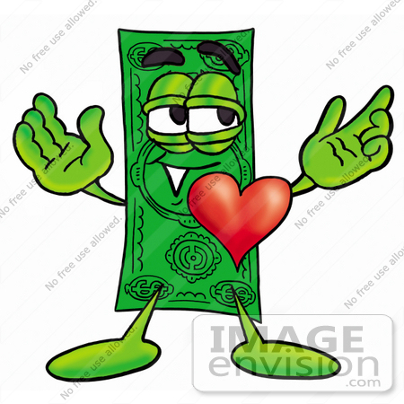 450x450 Clip Art Graphic Of A Flat Green Dollar Bill Cartoon Character