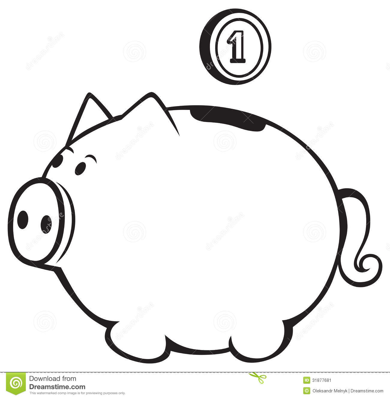 1300x1328 Piggy Bank Clip Art Black And White Clipart Panda