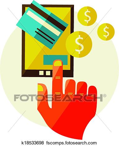 383x470 Clip Art Of Processing Of Mobile Payments K18533698