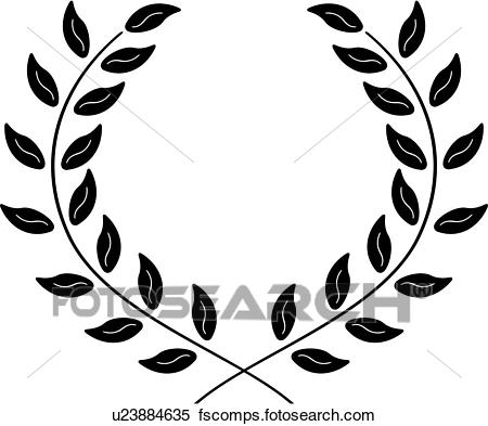 450x393 Clipart Of , Floral, Laurel, Peace, Wreath, U23884635