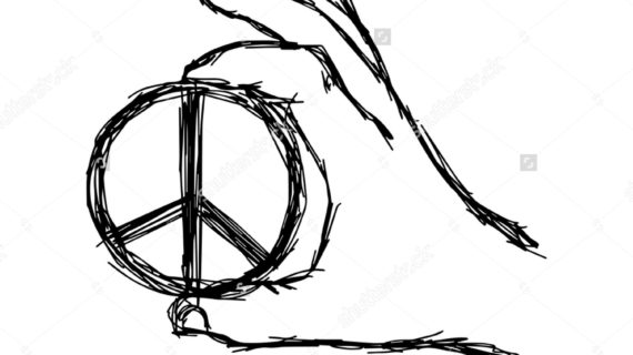 570x320 Peace Sign Hand Drawing Peace Sign Black And White Stock Photos