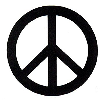 355x350 Black Over White Peace Sign