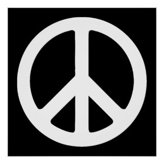 324x324 Black And White Peace Posters Zazzle