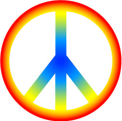 250x248 Rainbow Hippie Peace Sign Clip Art, Retro 60s Graphic