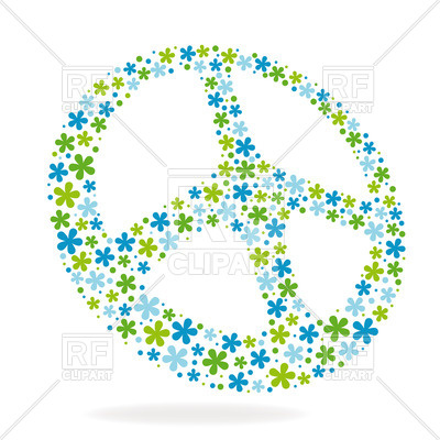 400x400 Peace Hippie Sign Made Of Flowers Royalty Free Vector Clip Art