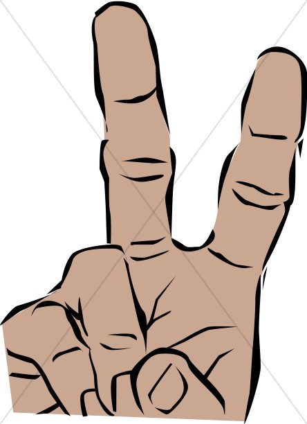 444x612 Peace Sign Brown Skinned Hand Peace Clipart